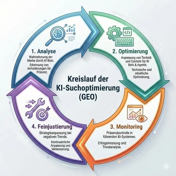 der Kreislauf der GEO-Optimierung (Generative Engine Optimization)
