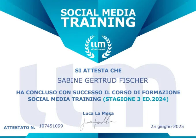 Zertifikat Ausbildung Social Media Management Season 3 Sabine Gertrud Fischer